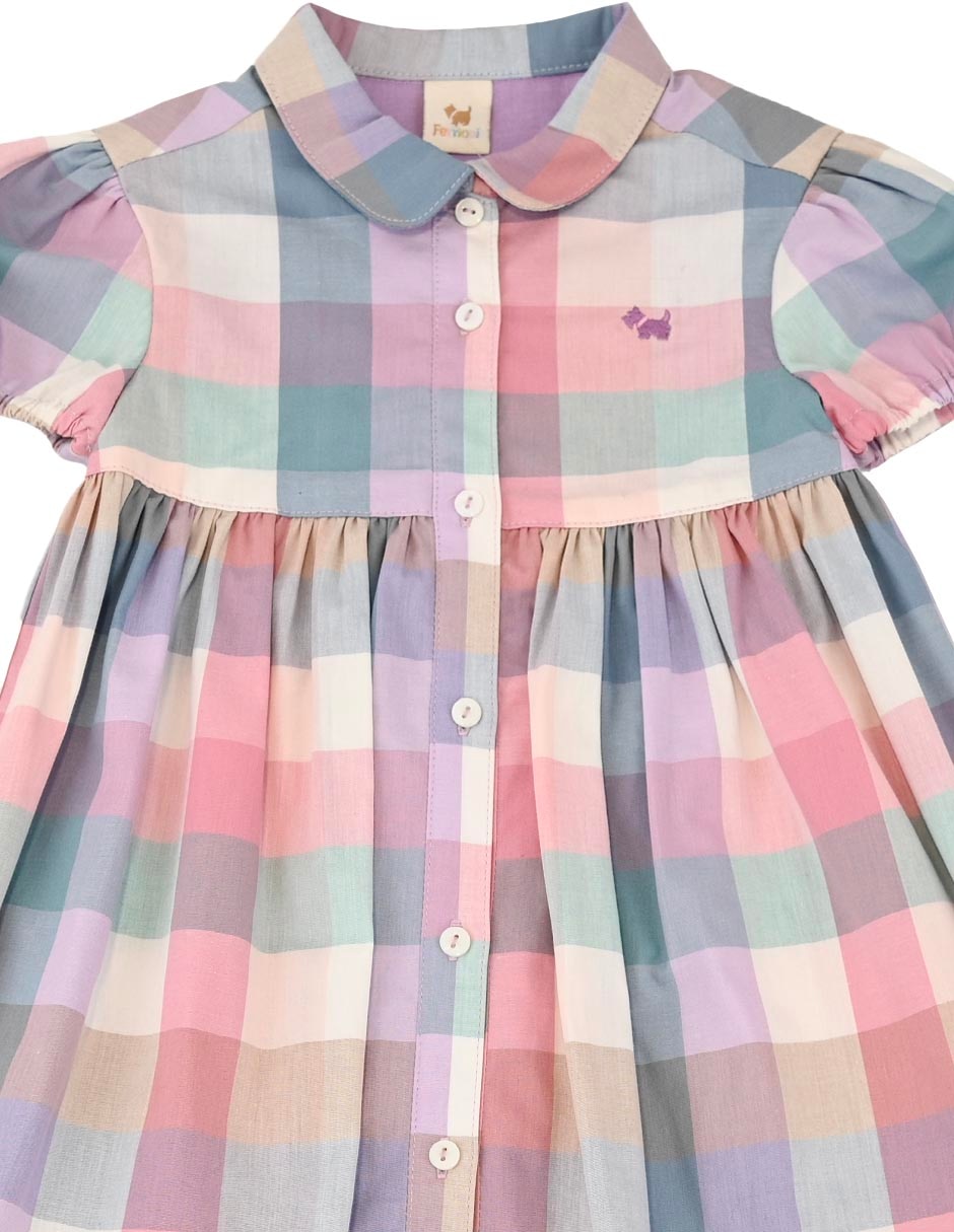 Vestido aiden manga regular para niña